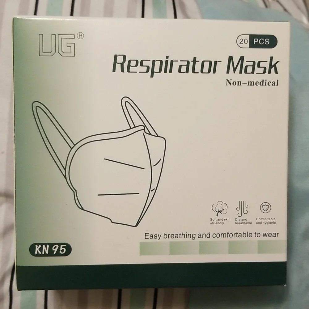 UG RESPIRATOR FACE MASK Unisex KN 95, 20 BOXES (20pcs)each
